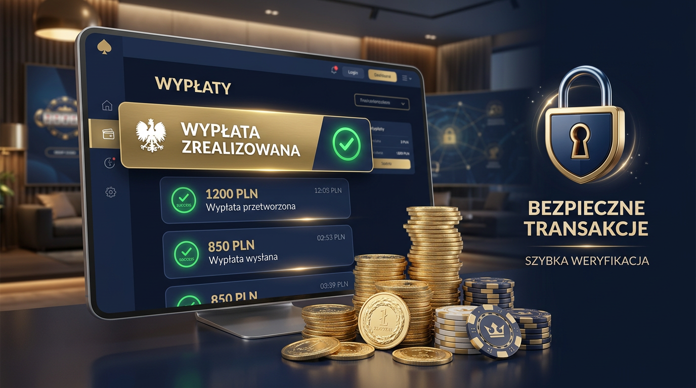 Zestawienie symboli szybkich wypłat i bezpiecznego hazardu internetowego w 2026 roku.